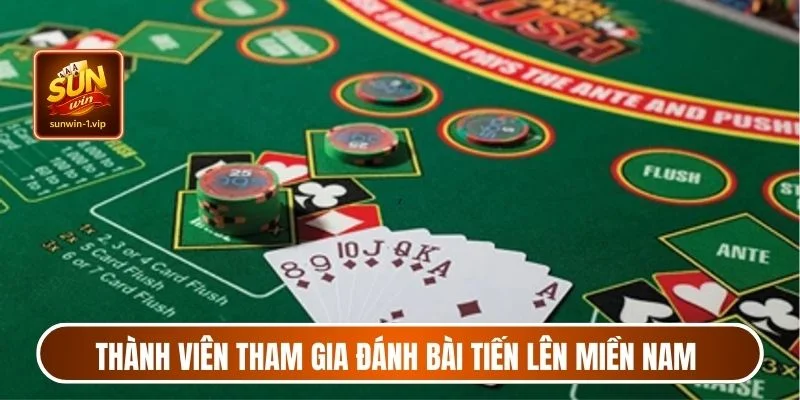 aThành viên tham gia đánh bài tiến lên miền nam tại sảnh cược